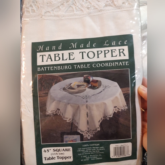 Battenberg Hand Made Lace Table Topper - White - Picture 1 of 1